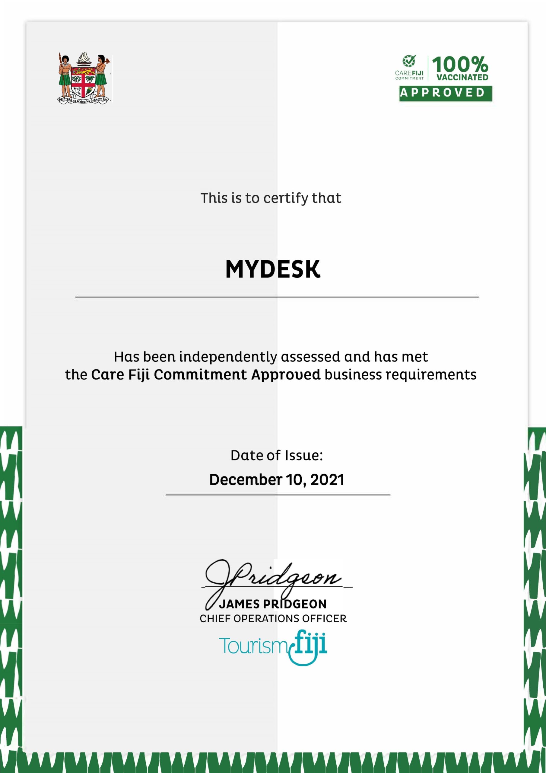 MYDESK CFC commitment